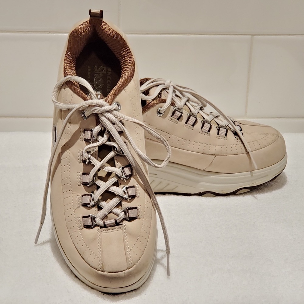 Vintage SKETCHERS SHAPE-UPS Nubuck Beige Leather